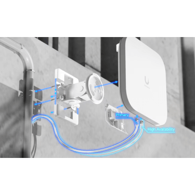 E7 Campus UniFi Enterprise WiFi 7  Doble Banda de Alto Rendimiento para Exterior o Interior con Cobertura Sectorial 100° de Hasta 460 m² y Más de 1,000 Usuarios