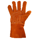 Guantes de Carnaza Largo/ Refuerzo en Palma / Resistente a Abrasión y Temperaturas Moderadas.