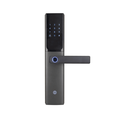 Cerradura Digital JULIUS / Sensor de Huella con Inteligencia Artificial / Registro de 100 Huellas y 100 Códigos / Bloqueo Automático / Modo Niños / IP54 / Incluye 2 Llaves de Alta Seguridad y 4 Tarjetas MIFARE