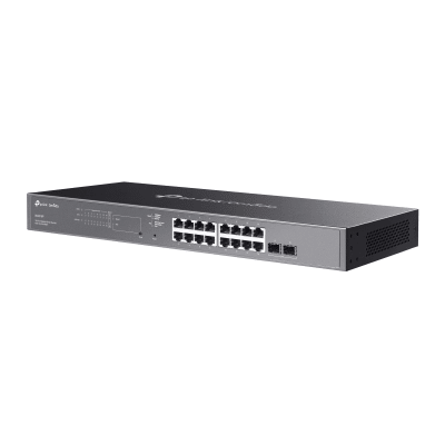 Switch Omada SDN Administrable / 16 puertos Gigabit y 2 puertos SFP / Funciones sFlow, QinQ y QoS / Administración centralizada OMADA