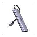 Hub USB-C 6 en 1 / HDMI 4K@60Hz / 2x USB-A 3.2 Gen 2 (10 Gbps) / 2x USB-C 3.2 (10 Gbps) / PD 100W / Compatibilidad Universal / Driver-Free / Aluminio