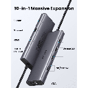 Hub USB-C 10 en 1 / HDMI 4K@30Hz + VGA 1920x1200 / 3x USB 3.0 5Gbps / Ethernet Gigabit / SD/TF Card Reader / PD 100W / Audio 3.5mm / Doble Pantalla Simultánea / Plug & Play Universal