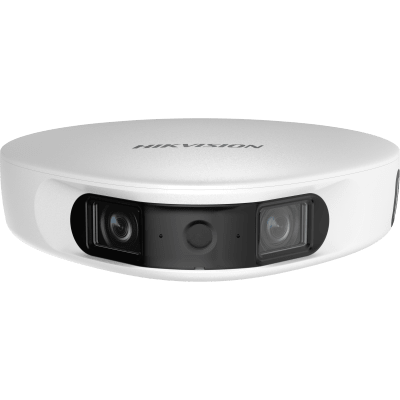 PanoVu Series / Vista Panorámica 180° / 32 Megapixel en Total / 2 Micrófonos Integrados / IP65 / PoE+ / Micro SD / Ideal para Grabar Partidos de Futbol