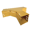 CHFIBER T HORIZONTAL DE ALUMINIO PERALTE 4" ANCHO 4" RADIO 8" CON RECUBRIMIENTO EN PINTURA EPÓXICA, INCLUYE TAPA , UN PAR DE COPLES Y TORNILLERÍA.
