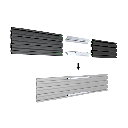 Accesorio_ Riel de Aluminio con Longitud 1000 mm |  Incluye Tapas laterales  | Compatible con estructura para Videowall | Diseño Modular