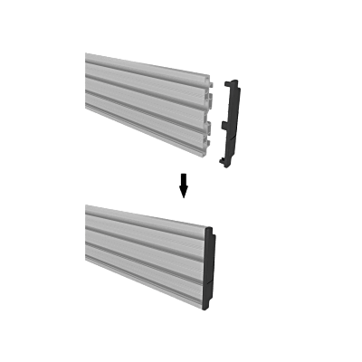 Accesorio_ Riel de Aluminio con Longitud 1000 mm |  Incluye Tapas laterales  | Compatible con estructura para Videowall | Diseño Modular
