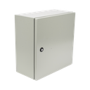 Gabinete de Acero IP66 Uso en Intemperie (400 x 400 x 200 mm) con Placa Trasera Interior de Metal y Compuerta Inferior Atornillable (Incluye Chapa y Llave PST407)