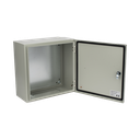 Gabinete de Acero IP66 Uso en Intemperie (400 x 400 x 200 mm) con Placa Trasera Interior de Metal y Compuerta Inferior Atornillable (Incluye Chapa y Llave PST407)