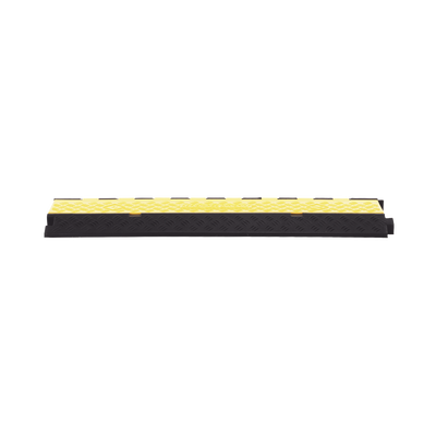 Protector de Cable de 3 Canales / Base de Goma y Tapa de Plástico / Tamaño del Canal 30x30mm / Capacidad de Carga 5 Toneladas / Longitud 90 cm / Ancho del Contorno 50 cm / Altura 4.5 cm / Color Amarillo-Negro / Material Hule