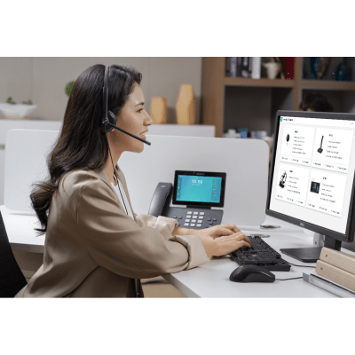 Diadema Alambrica Yealink UH34 Lite Dual USB-C/A con Almohadillas de Esponja y Compatibilidad UC Multiplataforma