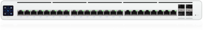 UISP Switch Pro – Switch PoE de 220 W (27 V) con 24 Puertos GbE, 16 Puertos PoE Pasivo 27 V y 4 Puertos SFP+ 10G