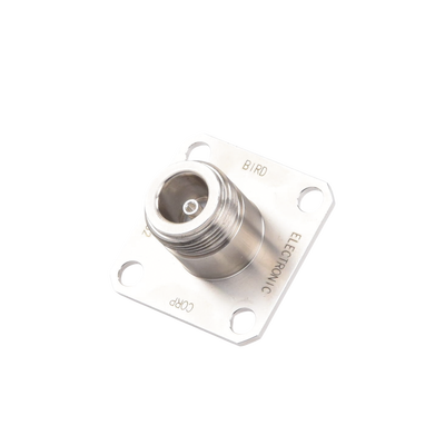 Conector N Hembra de Cambio Rápido / Wattmetro BIRD 43, 4304, 4 perforaciones a 18 mm, Níquel/ Plata/ Teflón.â€‹
