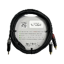 Cable 3.5mm a 2 RCA, conectores negros, con diferenciador de blanco y rojo en RCA MT380-RD - MT380-WH - MTP3C-BG, length 10m