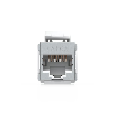 Keystone Coupler Cat6A Pass-Through para Cable Ethernet Preterminado, Instalación Snap-In en Patch Panel, Paquete con 12 Piezas