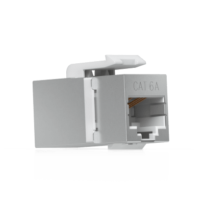 Keystone Coupler Cat6A Pass-Through para Cable Ethernet Preterminado, Instalación Snap-In en Patch Panel, Paquete con 12 Piezas