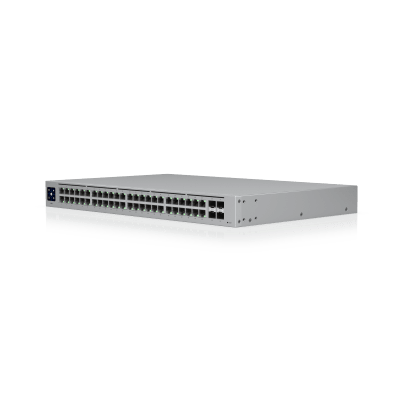 USW-48 — Switch Layer 2 de 48 Puertos GbE + 4 Puertos SFP con Diseño Fanless para Funcionamiento Totalmente Silencioso