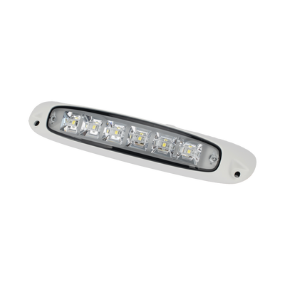 LUZ DE ESCENA SPW13, BASE BLANCA, 12–24VCD, LED BLANCO Y LENTE TRANSPARENTE