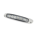 LUZ DE ESCENA SPW13, BASE BLANCA, 12–24VCD, LED BLANCO Y LENTE TRANSPARENTE