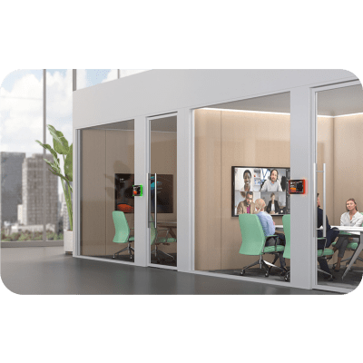 Panel Touch Para Programación De Salas De Reuniones Todo En Uno Con Indicadores LED Laterales Moderno y Ultrafino