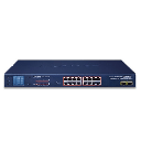 Switch No Administrable PoE+ Extender, Aislamiento VLAN de 16 Puertos Gigabit +, 2 Combo TP/SFP y Pantalla