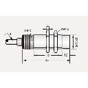 Sensor Inductivo de Proximidad Cilíndrico / M18 / 8 mm de Detección / PNP N.O. / Cable 3 Hilos 2 Metros / IP67 / Protección contra Cortocircuito y Polaridad Inversa / −25 a +70°C