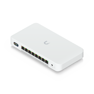 UniFi Device Bridge Switch (UDB-Switch) – Switch PoE+ Compacto con Puertos Multi-Gig (1 x 10 GbE y 7 x 2.5 GbE) y Enlace Inalámbrico WiFi 7 Integrado