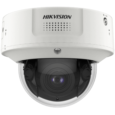 Domo IP 12 Megapixel / Lente Mot. 2.8 a 12 mm /  DARKFIGHTER / WDR 120 dB / IK10 / 40 mts IR / Conteo Facial / Reconocimiento Facial  / PoE / Búsqueda por Atributos / Micrófono Integrado / Micro SD