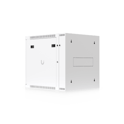 UACC Rack Cabinet 12U (600 x 703 mm) - Gabinete Cerrado para Montaje en Pared con Puerta Frontal Perforada, Puerta Trasera Abatible (Swing-Out) y Paneles Laterales Removibles con Llave