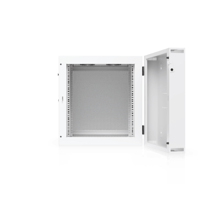 UACC Rack Cabinet 12U (600 x 703 mm) - Gabinete Cerrado para Montaje en Pared con Puerta Frontal Perforada, Puerta Trasera Abatible (Swing-Out) y Paneles Laterales Removibles con Llave