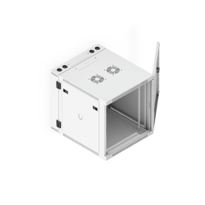 UACC Rack Cabinet 12U (600 x 703 mm) - Gabinete Cerrado para Montaje en Pared con Puerta Frontal Perforada, Puerta Trasera Abatible (Swing-Out) y Paneles Laterales Removibles con Llave