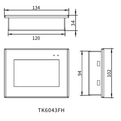 Panel HMI Táctil Industrial 4.3 Pulgadas / Resolución 480x272 Píxeles / Interfaces RS232 + RS485 / Compatible con TPWorks Software / Aplicaciones de Automatización Industrial