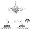 Campana Led Industrial UFO / 100 W / Suspendido / 85 - 265 V CA / Luz Fría 6500 K.