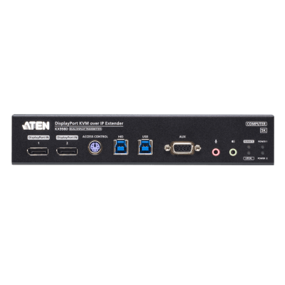 Extensor KVM over IP Dual Display 5K DisplayPort | Transmisión Sin Pérdidas Cero Latencia | Resolución 5120x2880 @ 30Hz | Dual SFP+ 10Gbps hasta 10 km | Redundancia de Energía y Red | Encriptación AES-256 | Gestió