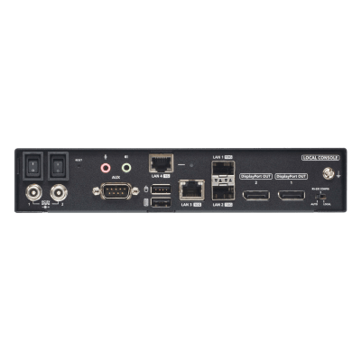 Extensor KVM over IP Dual Display 5K DisplayPort | Transmisión Sin Pérdidas Cero Latencia | Resolución 5120x2880 @ 30Hz | Dual SFP+ 10Gbps hasta 10 km | Redundancia de Energía y Red | Encriptación AES-256 | Gestió