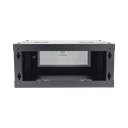 Gabinete de Pared con Puerta de Cristal Templado, 455 mm de Profundidad, 4U Rack de 19 in, Acero Reforzado