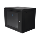 Gabinete de Pared con Puerta de Cristal Templado, 455 mm de Profundidad, 9U Rack de 19'', Acero Reforzado