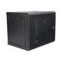 Gabinete de Pared con Puerta de Cristal Templado, 455 mm de Profundidad, 9U Rack de 19'', Acero Reforzado