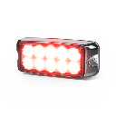 Luz De Advertencia De 5x2" 10 Led, Rojo/Claro, Bisel Cromado, Lente Transparente
