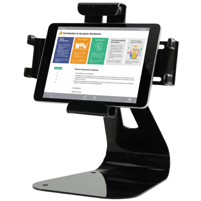 Soporte de Mesa Universal para Tabletas / Ajuste Universal Altura-Ancho / Inclinación ±30° / Rotación 360° / Capacidad 5 lb (2.27 kg) / Versión Seguridad Antirrobo / Gestión de Cables