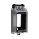 Caja Protectora de Contactos para Exterior / Policarbonato de Alto Impacto / Protección NEMA 3R / 127V 15A 60Hz / Tapa Transparente Base Negra / Resistente a Intemperie UV