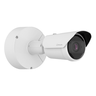 Cámara Bullet AI 8MP / Sensor 1/1.2" / Zoom Motorizado 2.25x 5.9-13.3 mm / WiseIR 60 m (196.85 ft) / Análisis Inteligente IA / IP66/IP67 / Wisenet 9 / Dual NPU / 4GB RAM