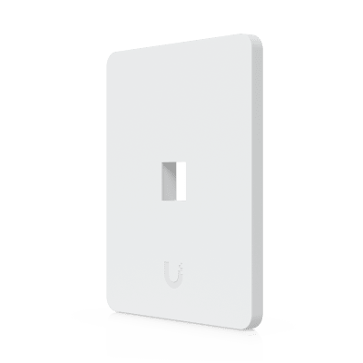 Placa de Pared Vertical Universal para Keystone de 1 Puerto con Cubierta Pintable, Acabado Personalizable, Paquete con 4 Piezas