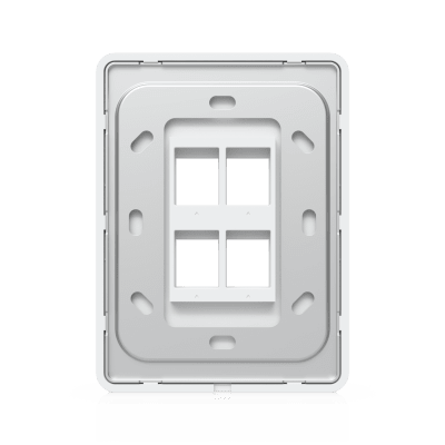 Placa de Pared Vertical Universal para Keystone de 4 Puertos con Cubierta Pintable, Acabado Personalizable, Paquete con 4 Piezas