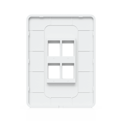 Placa de Pared Vertical Universal para Keystone de 4 Puertos con Cubierta Pintable, Acabado Personalizable, Paquete con 4 Piezas
