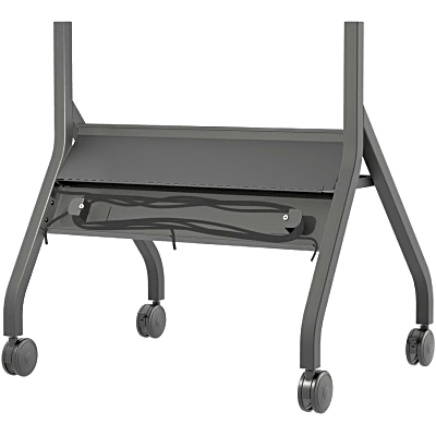 Carro Móvil para Pantalla Plana / 43" a 75"+ Displays / Altura Ajustable 49.8"-65.8" (126.5-167.1 cm) / Capacidad 150 lb (68 kg) / 4 Ruedas Dobles 4" (102 mm) / Gestión de Cableado Interno / Estructura Tubular / Incl