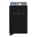 Tarjetero / Almacenamiento Seguro 4-6 Tarjetas / Aluminio Duradero / Protección RFID / Sistema Deslizamiento Patentado / Color Negro.