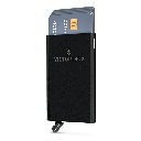 Tarjetero / Almacenamiento Seguro 4-6 Tarjetas / Aluminio Duradero / Protección RFID / Sistema Deslizamiento Patentado / Color Negro.