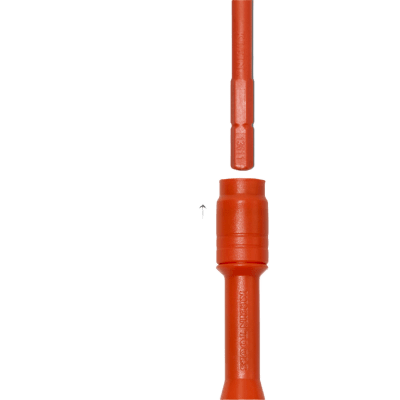 Destornillador Aislado 6-en-1 Auto-Lock / Aislado 1000V CAT III / Almohadilla de agarre / Almacenamiento de brocas integrado / Bits Philips #1 #2 / Slotted 3/16" 1/4" / Square #1 #2