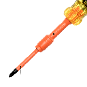 Destornillador Aislado 6-en-1 Auto-Lock / Aislado 1000V CAT III / Almohadilla de agarre / Almacenamiento de brocas integrado / Bits Philips #1 #2 / Slotted 3/16" 1/4" / Square #1 #2