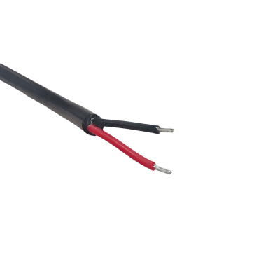 Cable con Conector Macho (Pigtail)  | Forro negro | Alimentación para Vcc con Puntas Libres / Polarizado / Largo 22 cm (8.66 Pulgadas) / Calibre 22AWG.